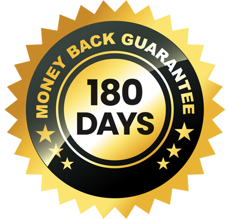 VitaNerve6 180 day money back guarantee badge for safe and secure purchase